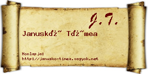 Januskó Tímea névjegykártya